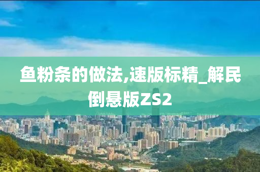 鱼粉条的做法,速版标精_解民倒悬版ZS2