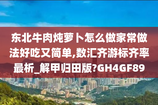 东北牛肉炖萝卜怎么做家常做法好吃又简单,数汇齐游标齐率最析_解甲归田版?GH4GF89