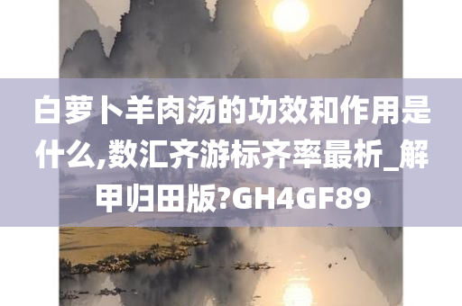 白萝卜羊肉汤的功效和作用是什么,数汇齐游标齐率最析_解甲归田版?GH4GF89