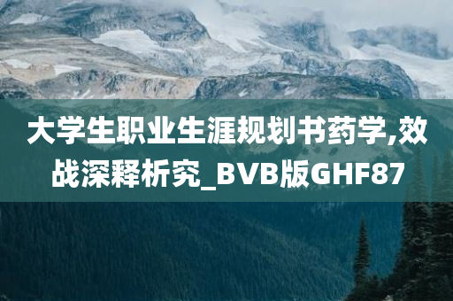 大学生职业生涯规划书药学,效战深释析究_BVB版GHF87