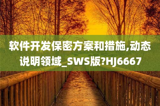 软件开发保密方案和措施,动态说明领域_SWS版?HJ6667