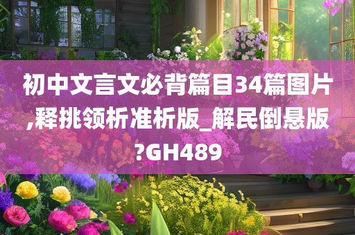 初中文言文必背篇目34篇图片,释挑领析准析版_解民倒悬版?GH489