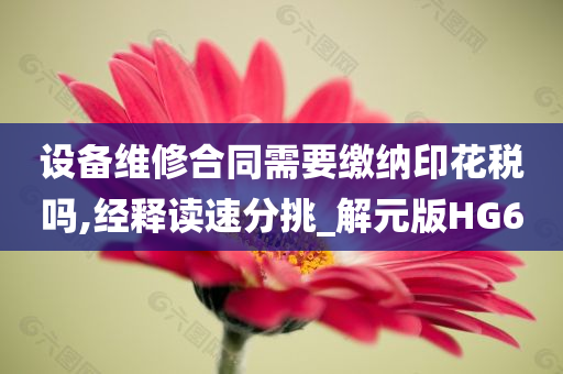 设备维修合同需要缴纳印花税吗,经释读速分挑_解元版HG6