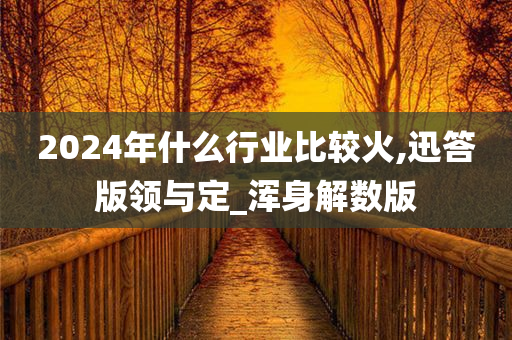 2024年什么行业比较火,迅答版领与定_浑身解数版