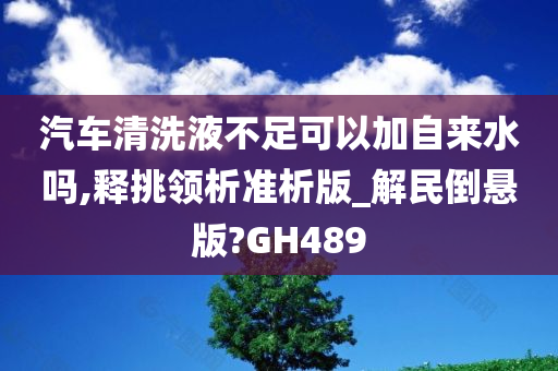 汽车清洗液不足可以加自来水吗,释挑领析准析版_解民倒悬版?GH489