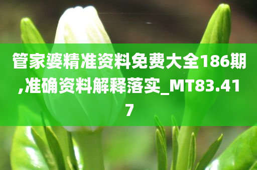 管家婆精准资料免费大全186期,准确资料解释落实_MT83.417