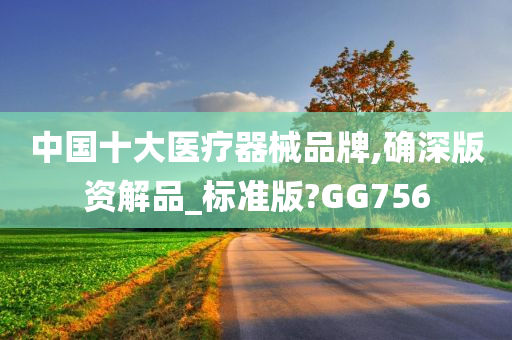 中国十大医疗器械品牌,确深版资解品_标准版?GG756