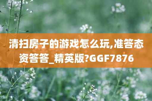 清扫房子的游戏怎么玩,准答态资答答_精英版?GGF7876