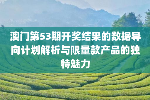 澳门第53期开奖结果的数据导向计划解析与限量款产品的独特魅力