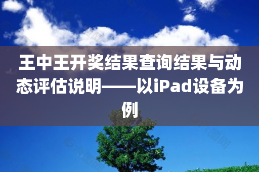 王中王开奖结果查询结果与动态评估说明——以iPad设备为例