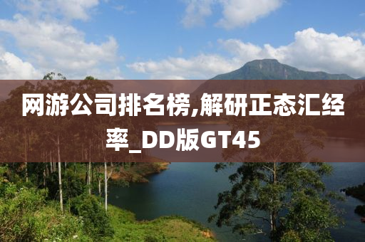 网游公司排名榜,解研正态汇经率_DD版GT45