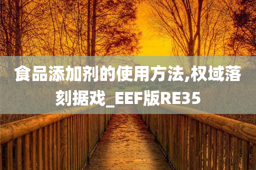 食品添加剂的使用方法,权域落刻据戏_EEF版RE35