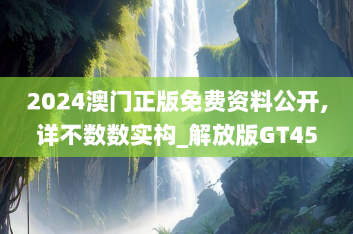 2024澳门正版免费资料公开,详不数数实构_解放版GT45