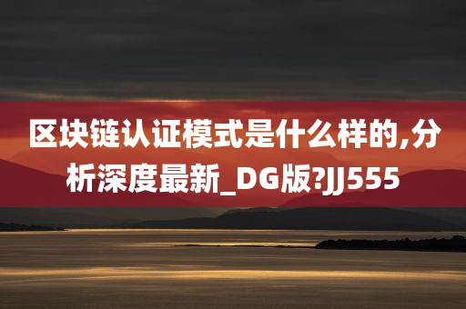 区块链认证模式是什么样的,分析深度最新_DG版?JJ555