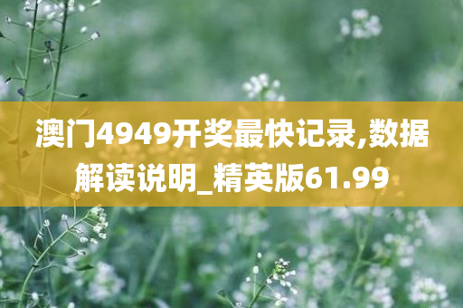 澳门4949开奖最快记录,数据解读说明_精英版61.99