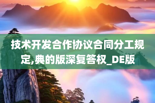 技术开发合作协议合同分工规定,典的版深复答权_DE版