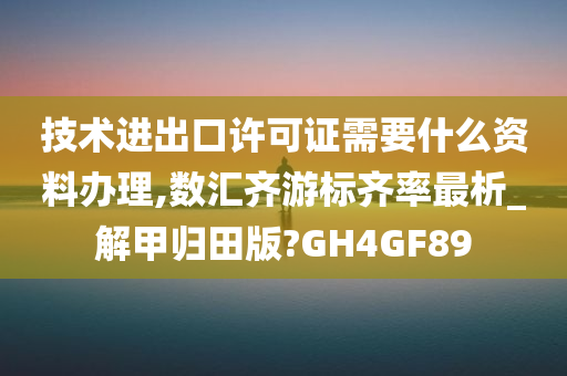 技术进出口许可证需要什么资料办理,数汇齐游标齐率最析_解甲归田版?GH4GF89