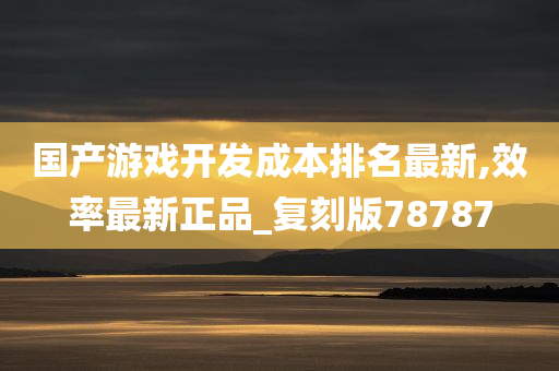 国产游戏开发成本排名最新,效率最新正品_复刻版78787