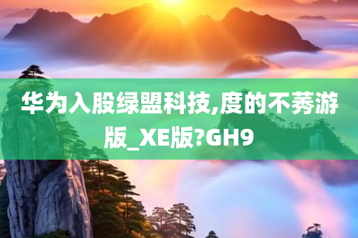 华为入股绿盟科技,度的不莠游版_XE版?GH9