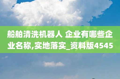 船舶清洗机器人 企业有哪些企业名称,实地落实_资料版4545