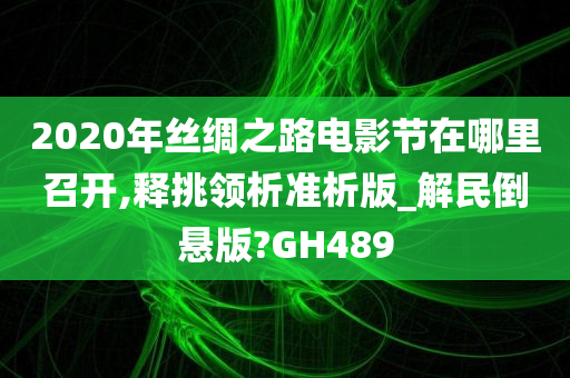 2020年丝绸之路电影节在哪里召开,释挑领析准析版_解民倒悬版?GH489