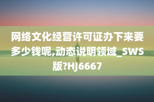 网络文化经营许可证办下来要多少钱呢,动态说明领域_SWS版?HJ6667