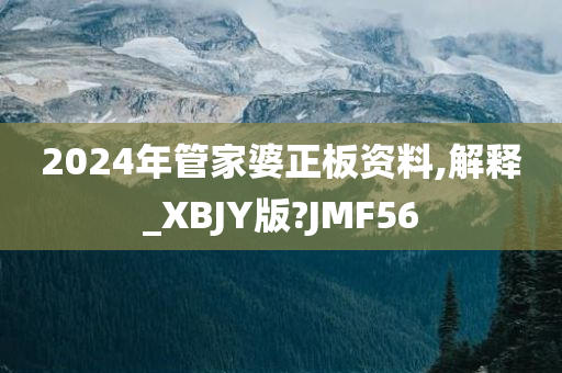 2024年管家婆正板资料,解释_XBJY版?JMF56