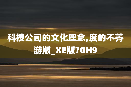 科技公司的文化理念,度的不莠游版_XE版?GH9