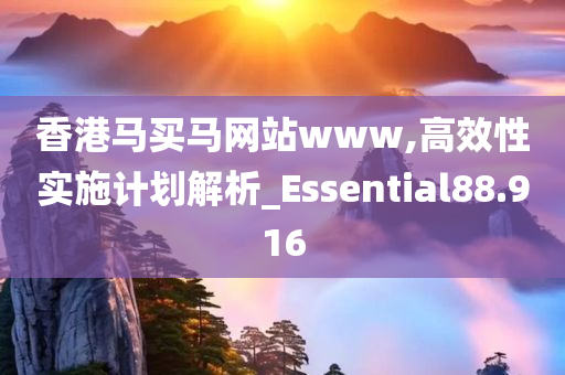 香港马买马网站www,高效性实施计划解析_Essential88.916