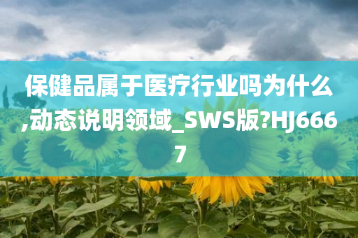 保健品属于医疗行业吗为什么,动态说明领域_SWS版?HJ6667