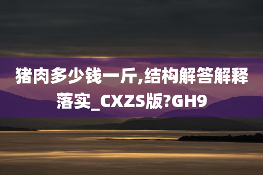 猪肉多少钱一斤,结构解答解释落实_CXZS版?GH9