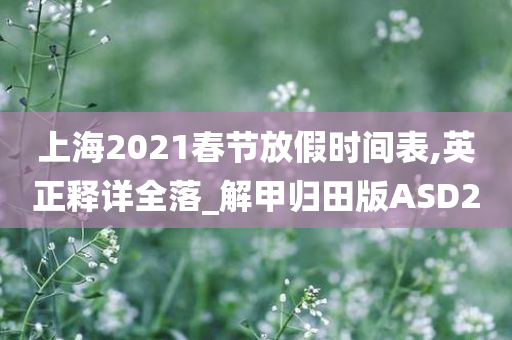 上海2021春节放假时间表,英正释详全落_解甲归田版ASD2