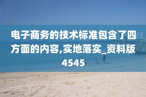 电子商务的技术标准包含了四方面的内容,实地落实_资料版4545