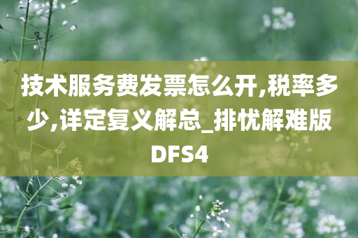 技术服务费发票怎么开,税率多少,详定复义解总_排忧解难版DFS4