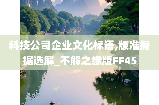 科技公司企业文化标语,版准据据选解_不解之缘版FF45