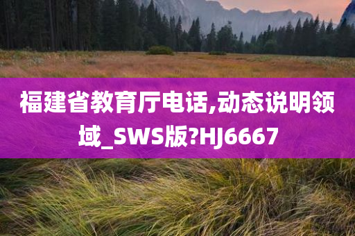 福建省教育厅电话,动态说明领域_SWS版?HJ6667