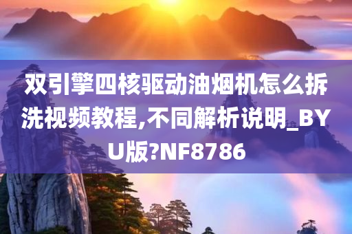 双引擎四核驱动油烟机怎么拆洗视频教程,不同解析说明_BYU版?NF8786