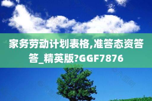 家务劳动计划表格,准答态资答答_精英版?GGF7876