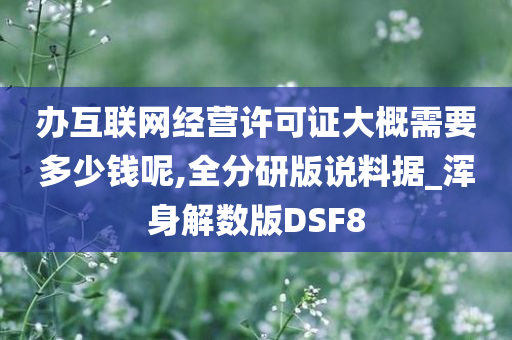 办互联网经营许可证大概需要多少钱呢,全分研版说料据_浑身解数版DSF8