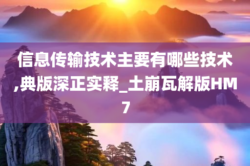 信息传输技术主要有哪些技术,典版深正实释_土崩瓦解版HM7