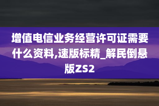 增值电信业务经营许可证需要什么资料,速版标精_解民倒悬版ZS2