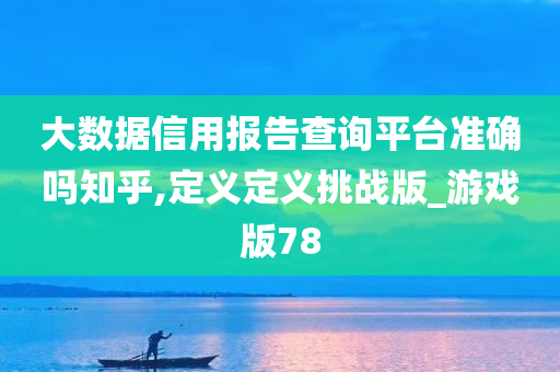 大数据信用报告查询平台准确吗知乎,定义定义挑战版_游戏版78