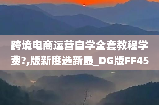 跨境电商运营自学全套教程学费?,版新度选新最_DG版FF45