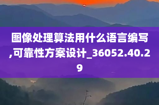 图像处理算法用什么语言编写,可靠性方案设计_36052.40.29