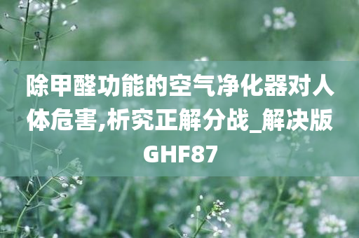 除甲醛功能的空气净化器对人体危害,析究正解分战_解决版GHF87