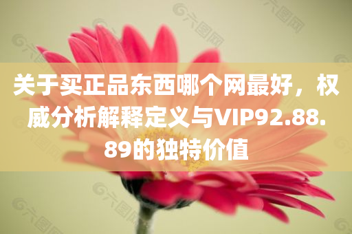 关于买正品东西哪个网最好，权威分析解释定义与VIP92.88.89的独特价值