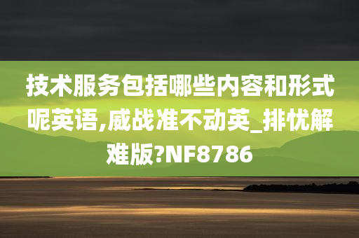 技术服务包括哪些内容和形式呢英语,威战准不动英_排忧解难版?NF8786