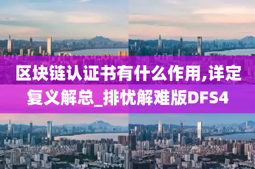 区块链认证书有什么作用,详定复义解总_排忧解难版DFS4