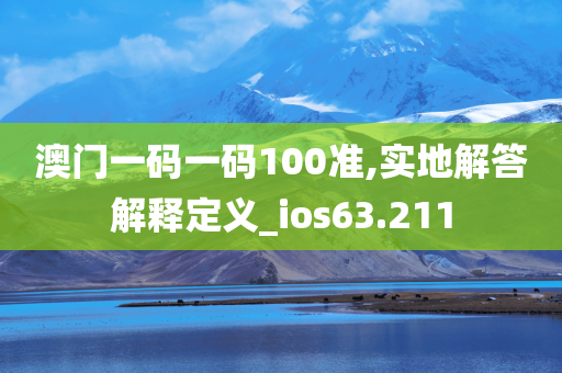 澳门一码一码100准,实地解答解释定义_ios63.211