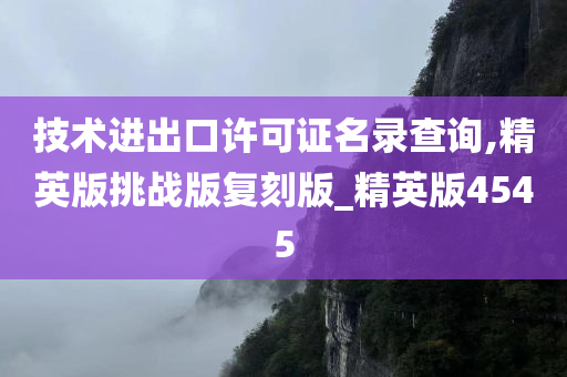 技术进出口许可证名录查询,精英版挑战版复刻版_精英版4545